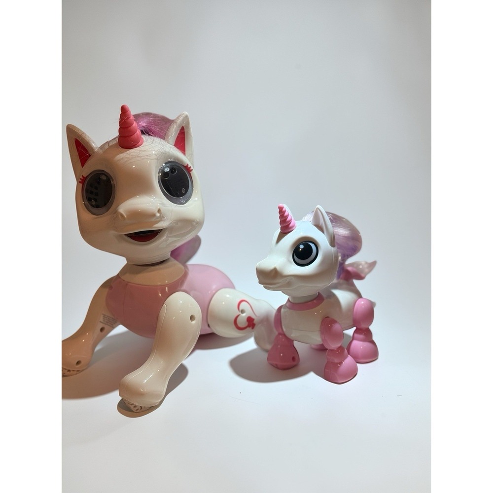 Robo Pets Unicorn Interactive Robot Toy 2 Pack Lights Sounds‎ Tested Working